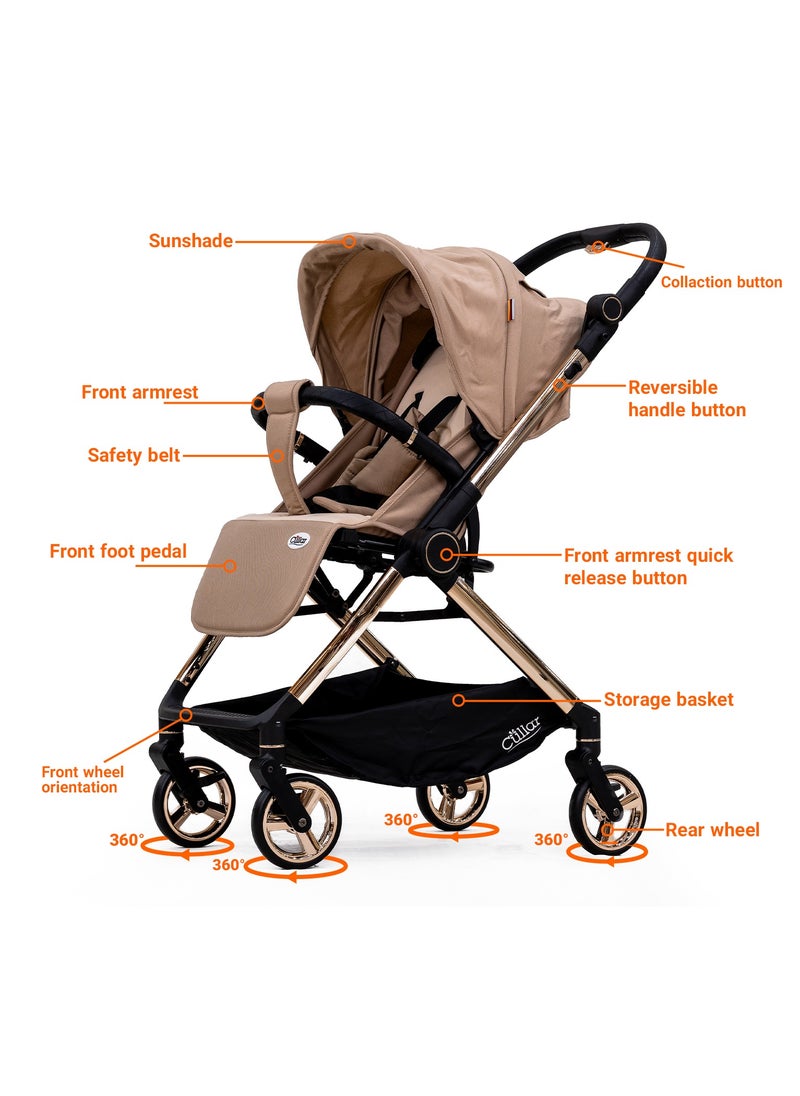 Kidilo Luxury Baby Stroller | Lightweight & Portable | Four-Wheel Design for Newborns & Infants