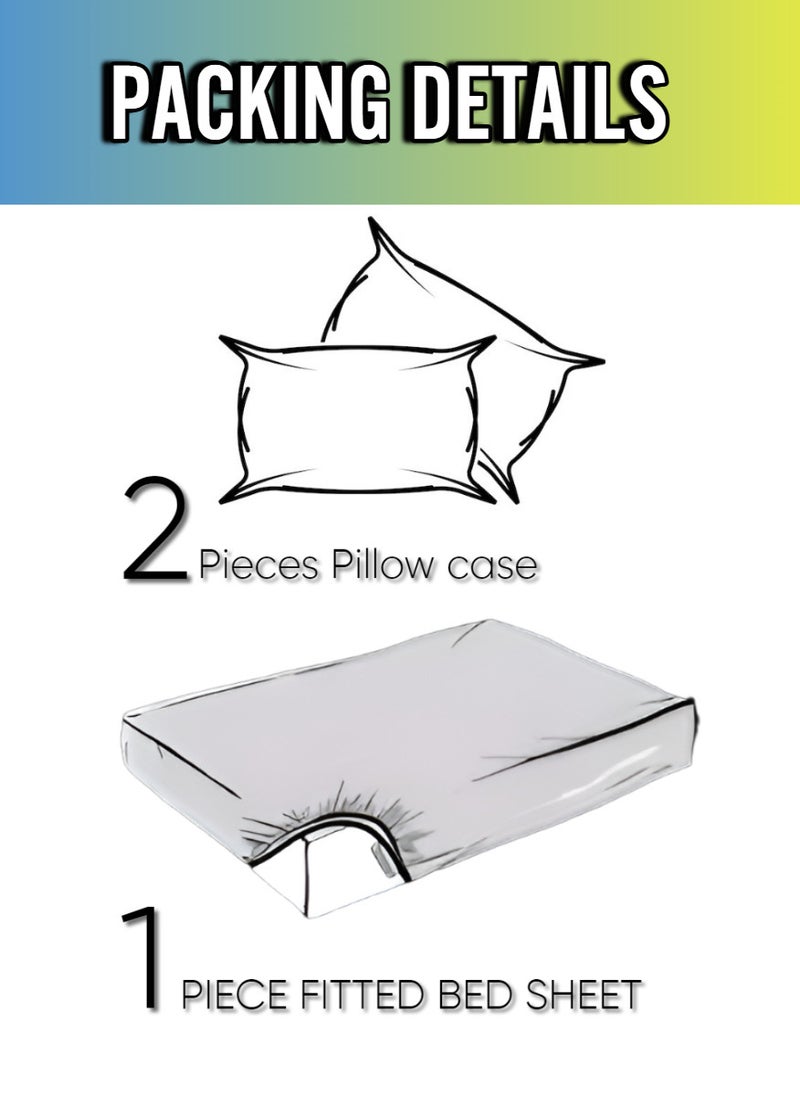 Pastel Brown Extra Deep Pocket Bed Sheets Cotton 3 Piece Sheet Set 200x200+20cm