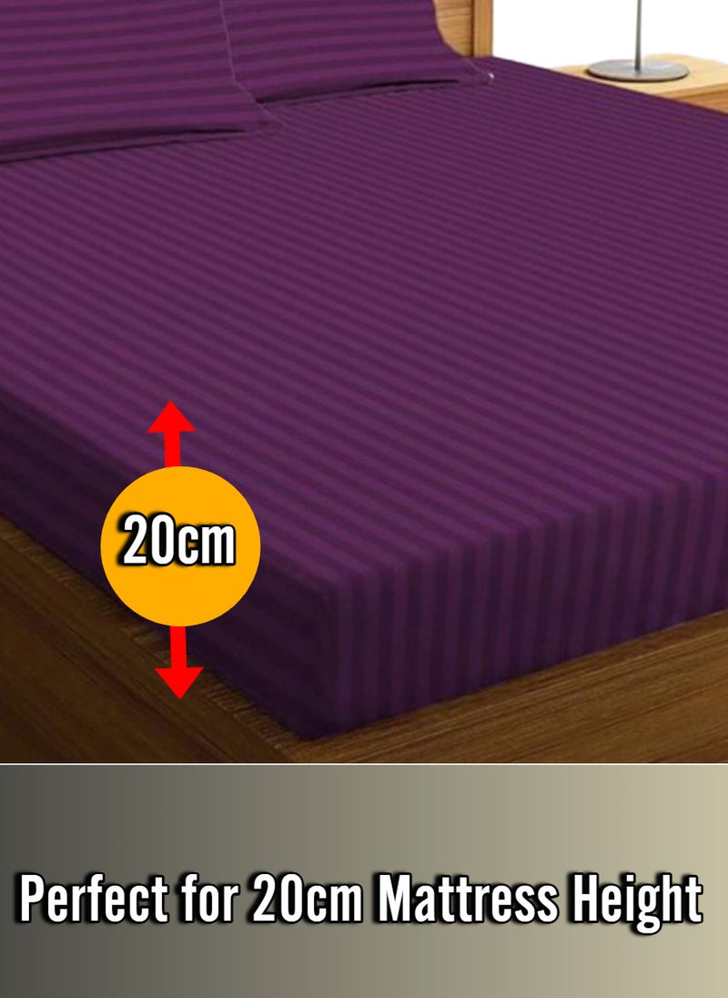 Faded Purple Extra Deep Pocket Bed Sheets Cotton 3 Piece Sheet Set 180x200+20cm
