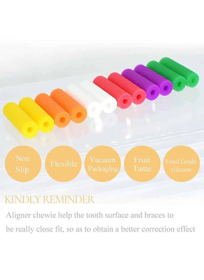 12 Pcs Orthodontic Aligner Chewies, Orthodontic Teeth Chewing Stick Chewing Device, Used for Orthodontic Tray, Five Flavors