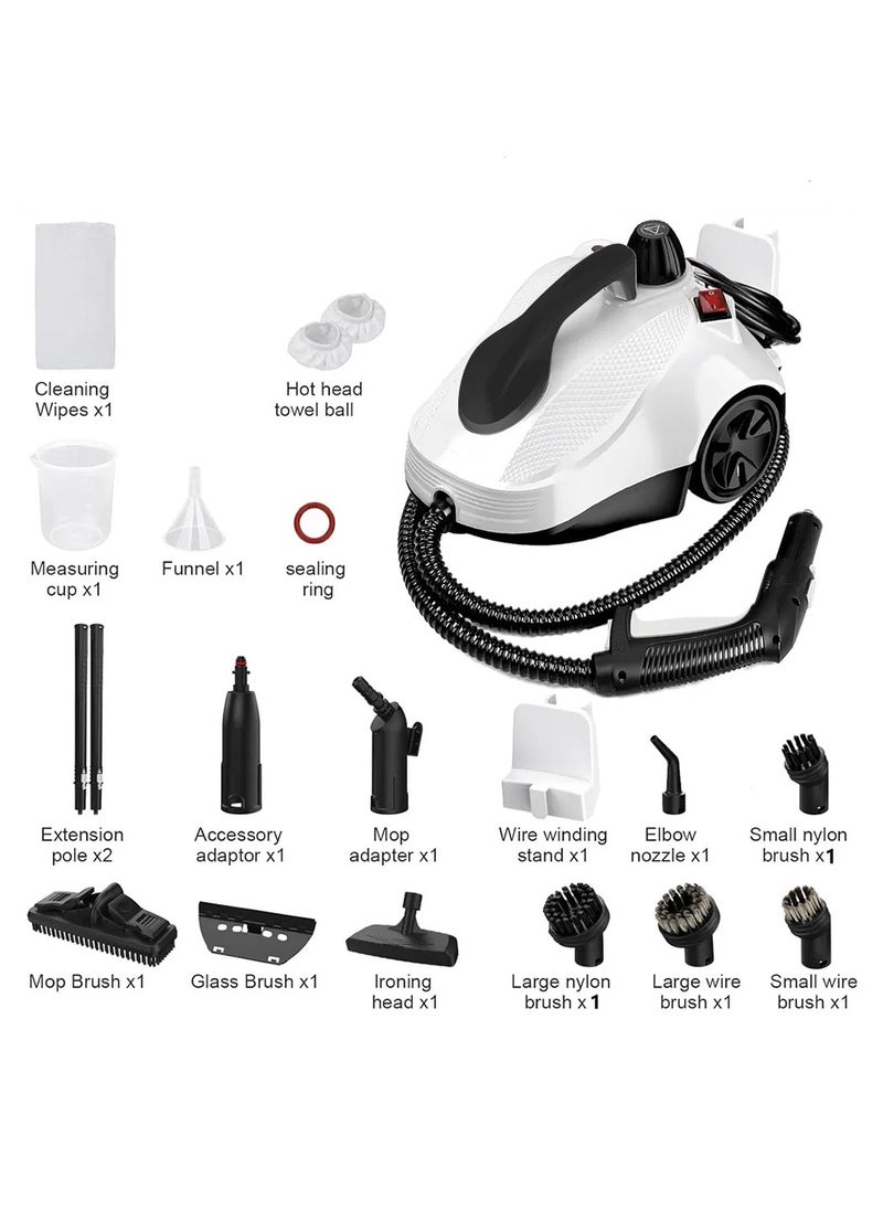 Steam Cleaner, 5Bar Steam Pressure, 5-8Min Heating Time, 2000W, 2L, for Floor Cleaning/Car Cleaning/Sofa Cleaning/Kitchen Cleaning/Toilet Cleaning/Washer Cleaning/Housekeeping