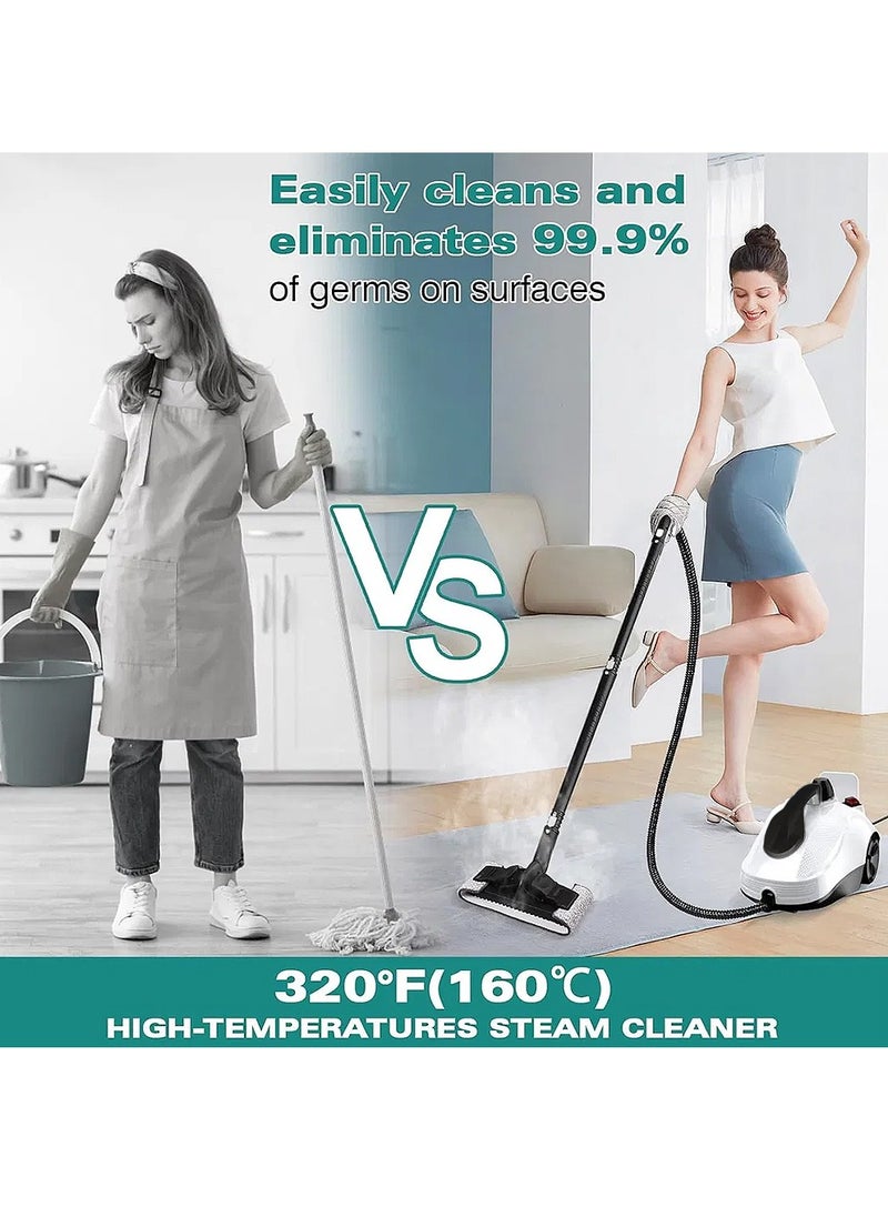 Steam Cleaner, 5Bar Steam Pressure, 5-8Min Heating Time, 2000W, 2L, for Floor Cleaning/Car Cleaning/Sofa Cleaning/Kitchen Cleaning/Toilet Cleaning/Washer Cleaning/Housekeeping