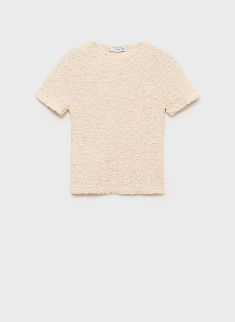 Textured Crew Neck T-Shirt