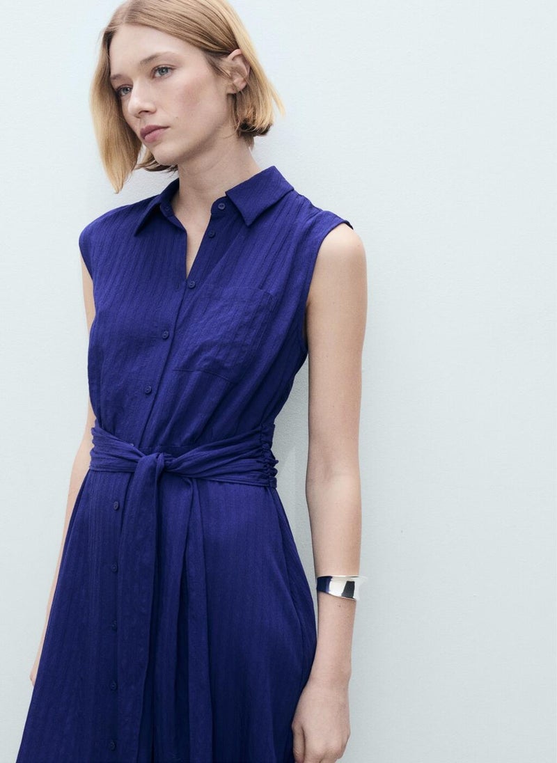 Belted Knit Midi Dress