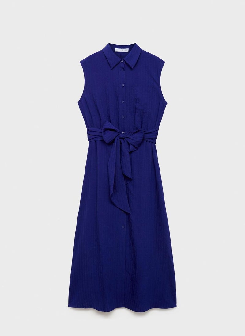 Belted Knit Midi Dress