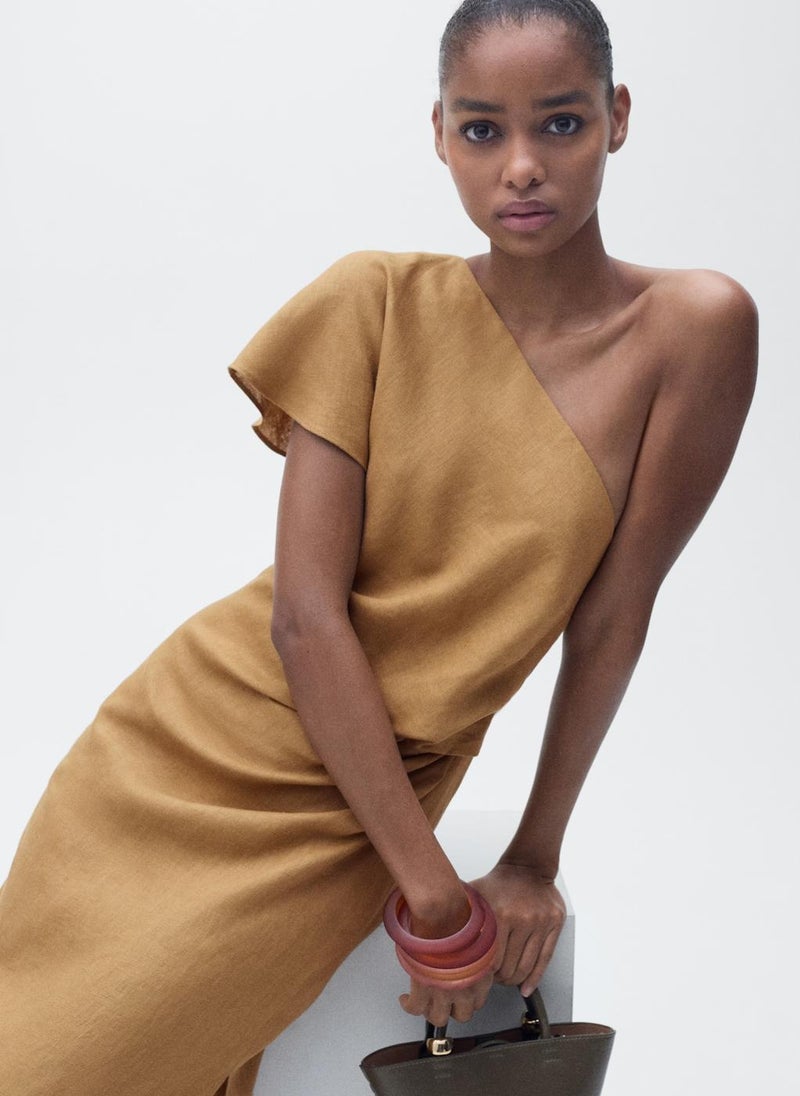 Asymmetric Linen Dress