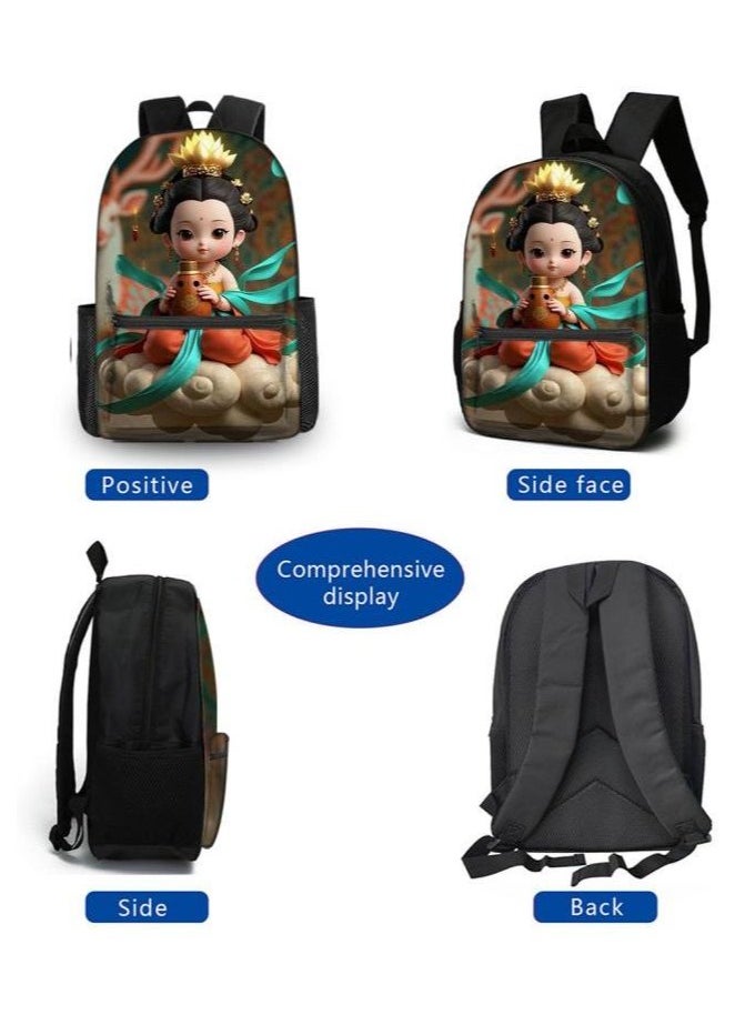 Cartoon three-piece schoolbag with zipper - 244