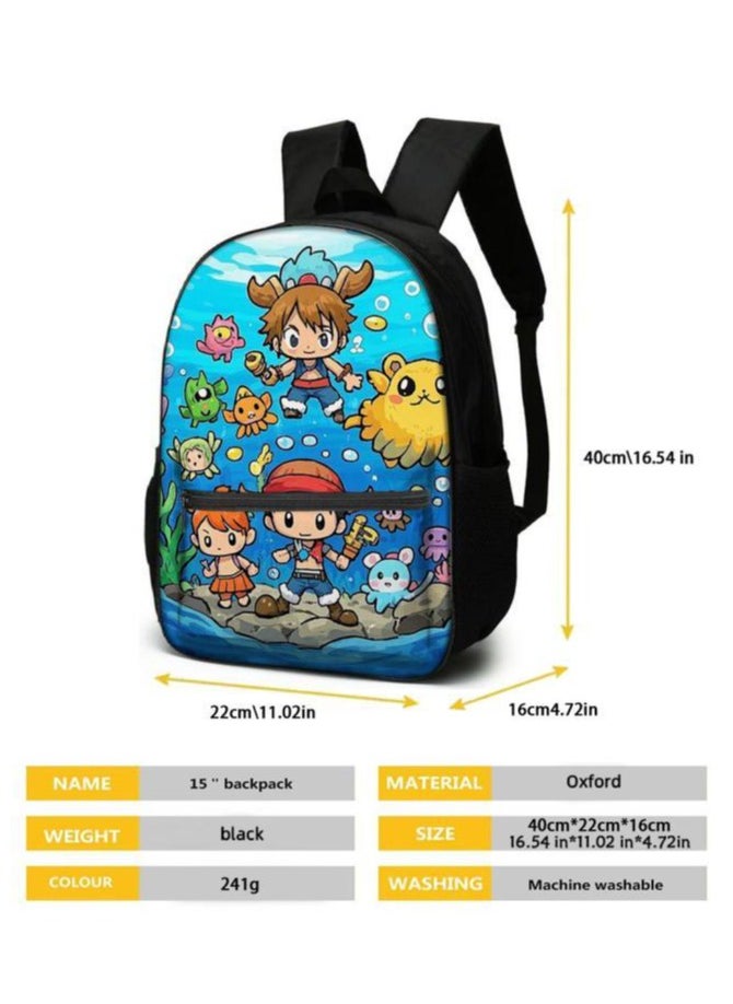 Cartoon three-piece schoolbag with zipper - 219