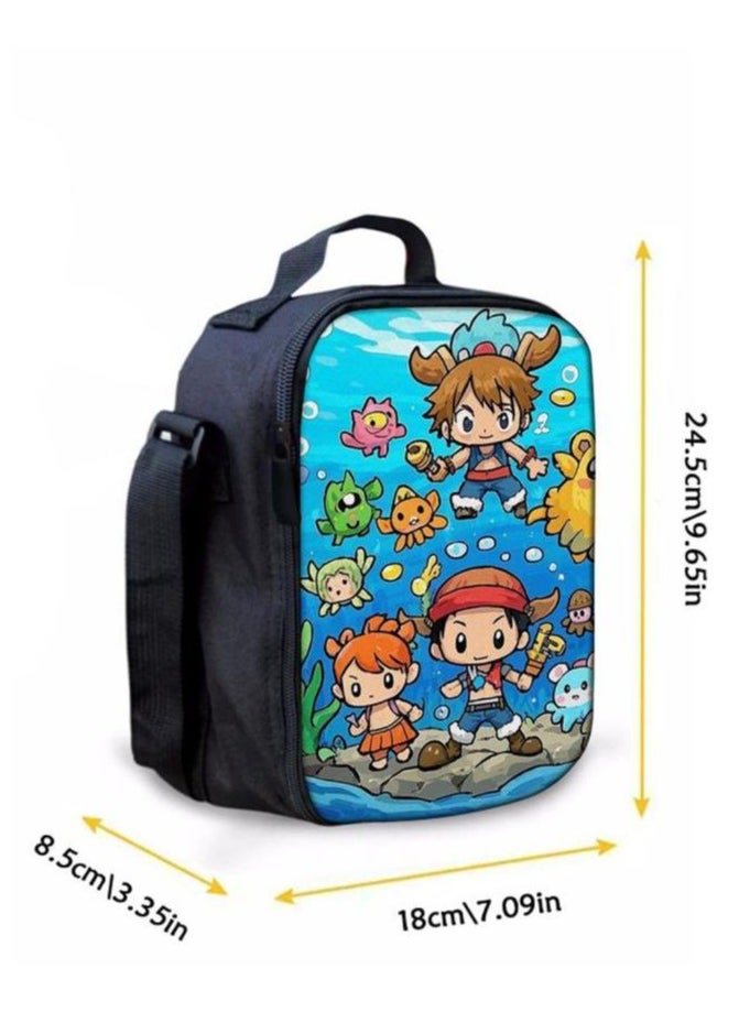 Cartoon three-piece schoolbag with zipper - 219