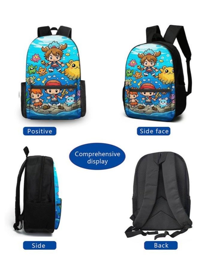 Cartoon three-piece schoolbag with zipper - 219