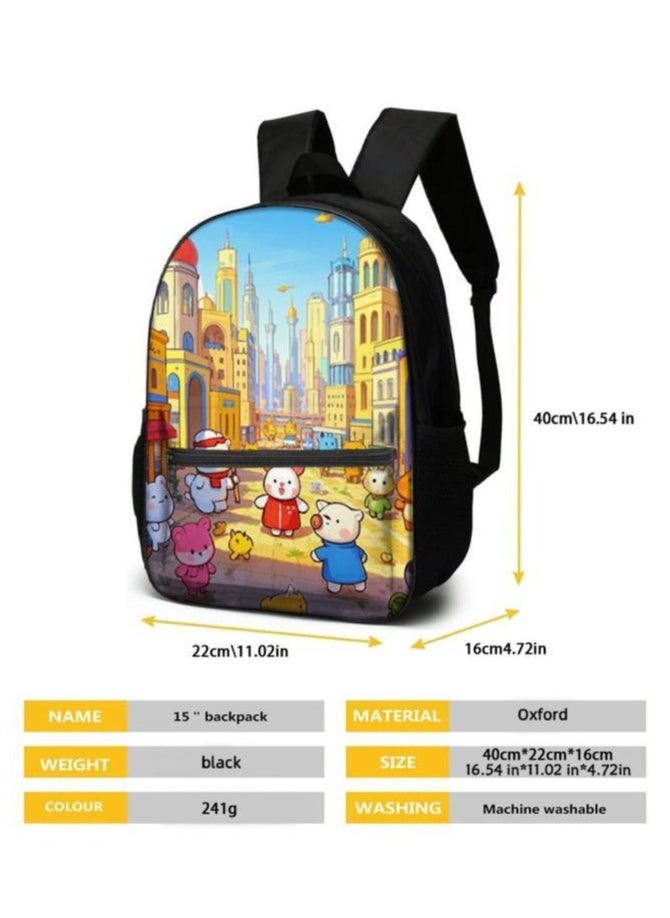 Cartoon three-piece schoolbag with zipper - 771