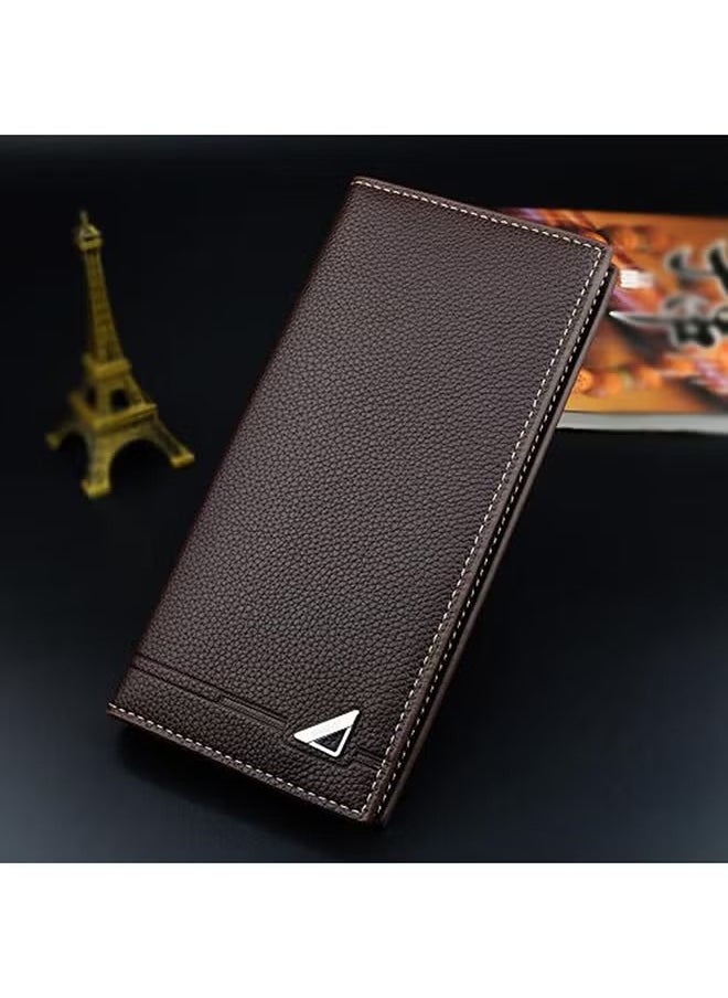 Long Designer Business Leather Wallet Black