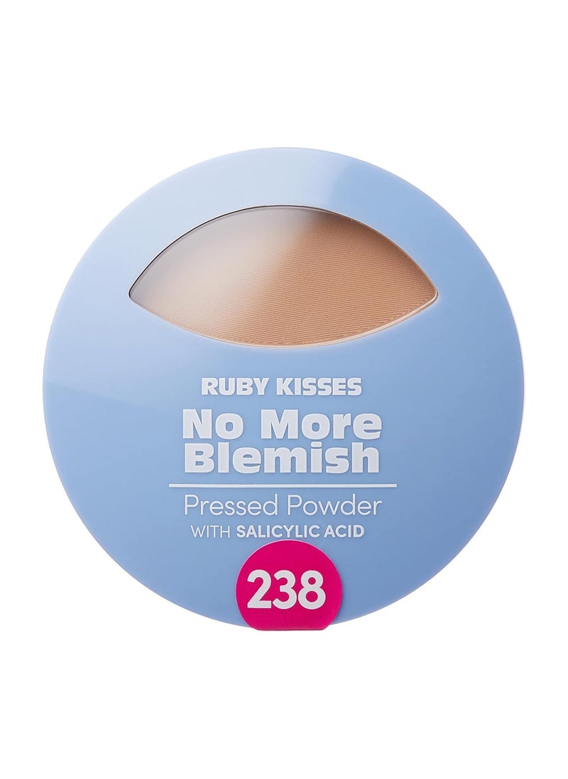 Ruby Kisses No More Blemish Face Powder with Salicylic Acid Korean Makeup Matte Finish Full Coverage Pressed Powder Rich Tan