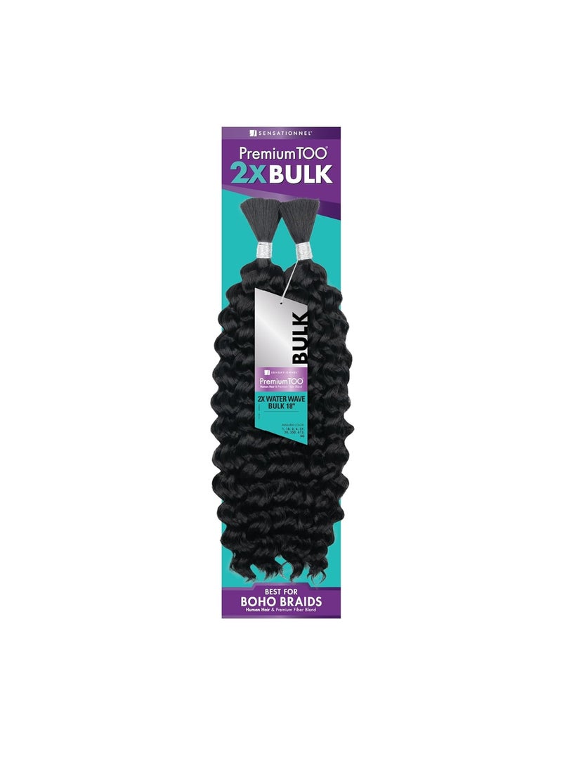 Sensationnel PremToo bulk weaving  2x water wave human hair blend for boho knotless box or curly loose wave styles  1 pack 18 inch 350 COPPERRED