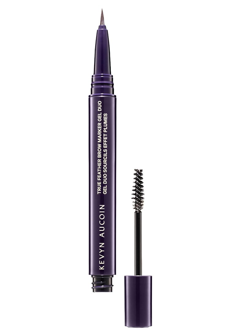 Kevyn Aucoin True Feather Brow Marker Gel Duo Dualended Shapes defines  sets brows for full natural finish Precise makeup brush tip Invisible gel formula creates flexible hold