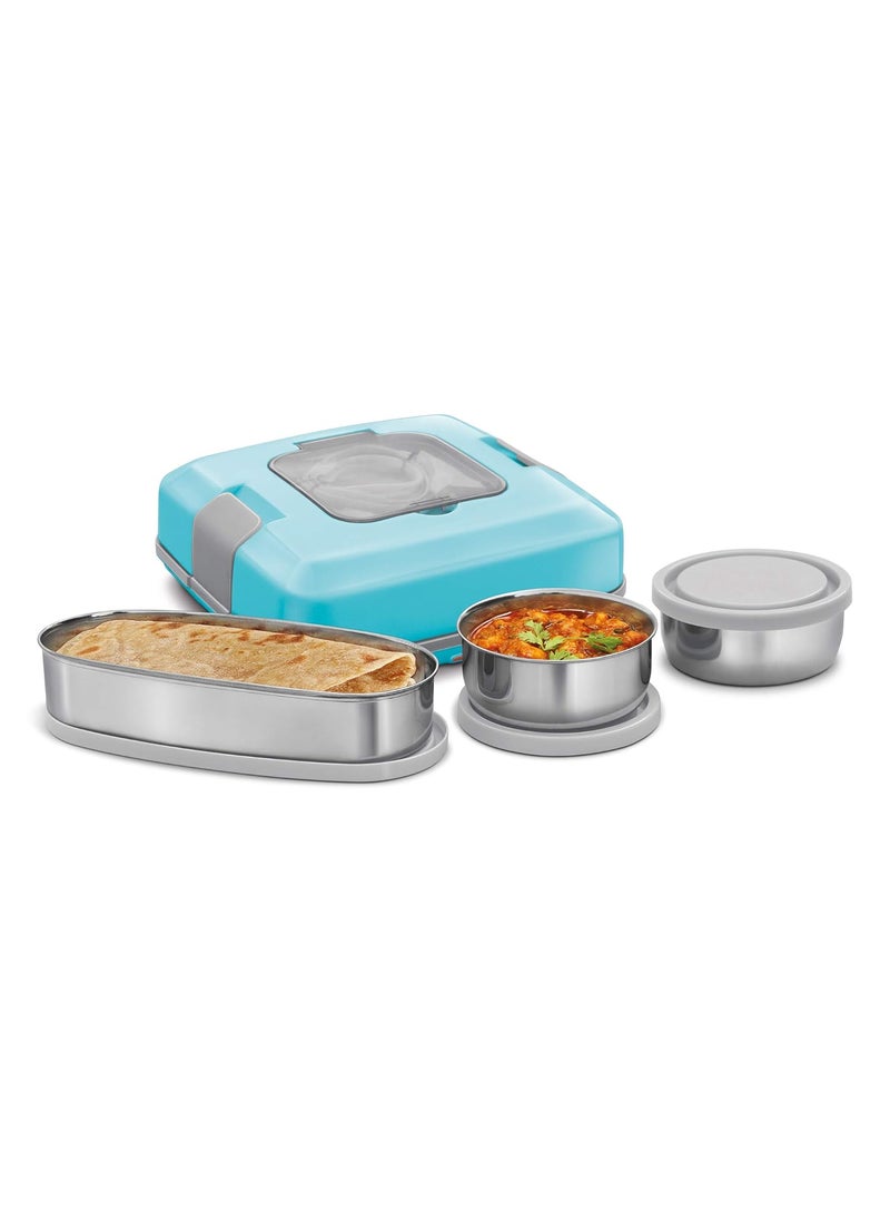 MILTON Flatron Electric Stainless Steel Tiffin, Grey Blue