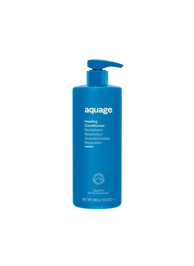 AQUAGE. Healing Conditioner - Contains AlgaePlex Marine Botanicals to Moisturize and Repair Dry or Damaged Hair and Build Strength from the Inside Out, 33.8 oz
