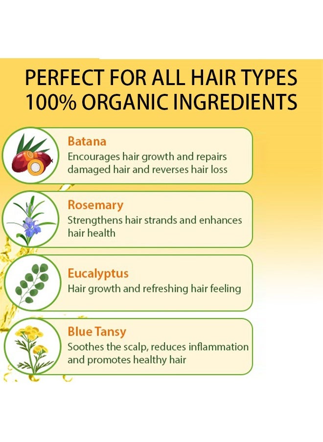 Batana Oil ，for Hair Growth by , Unrefined Batana Oil for Visibly Thicker and Stronger Hair, Dr Sebi Approved, for all Hair Types -100g