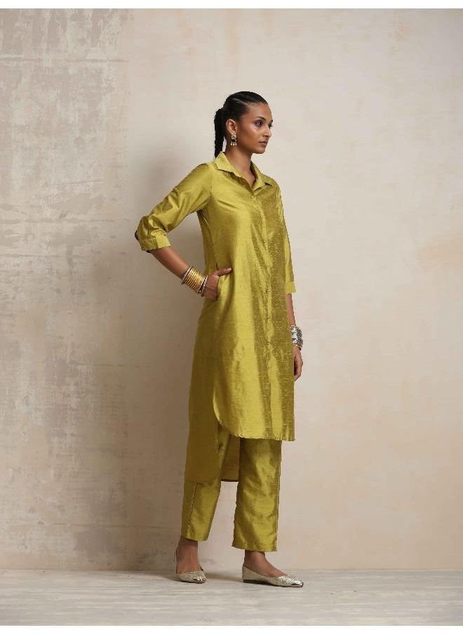 Green Shirt Kurta Set
