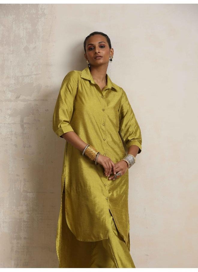 Green Shirt Kurta Set