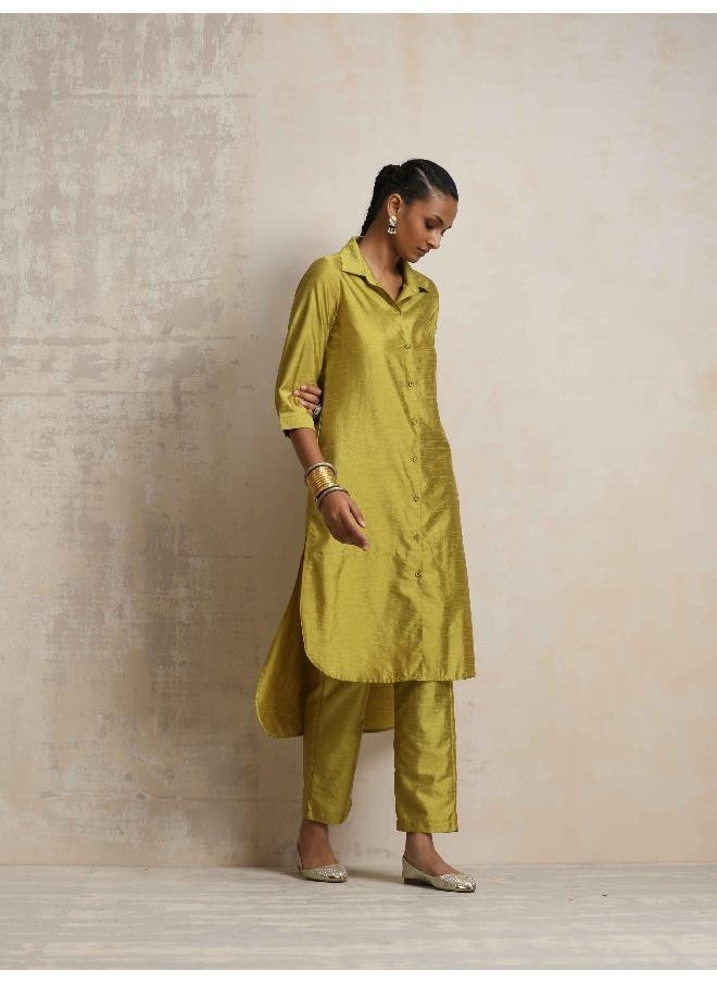 Green Shirt Kurta Set