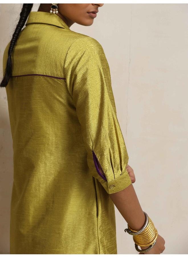 Green Shirt Kurta Set