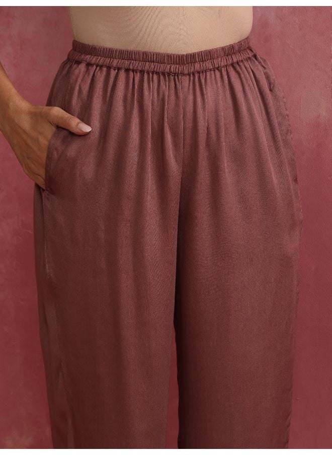 Red Modal Straight Fit Kurta Set