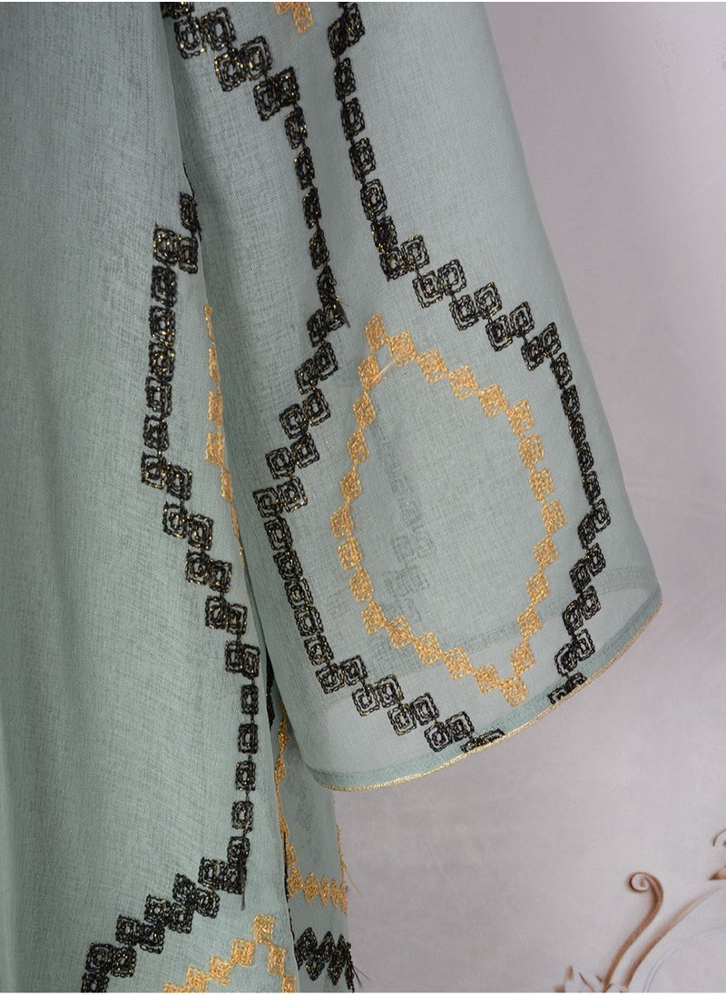 Women's Long Sleeve Embellished Detail Abaya