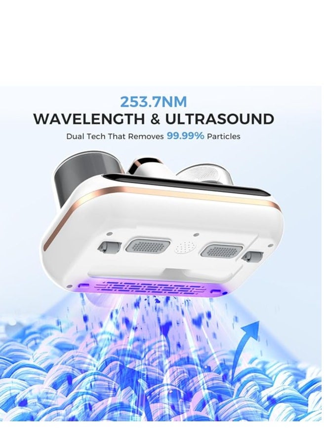 Bed Vacuum Cleaner - 5-in-1 Cordless Mattress Vacuum Cleaner, Powered by UV-C Light & Ultrasonic Technology, 10Kpa Strong Suction,Low Noise,Suitable for Dust, Pet Hair, Etc.