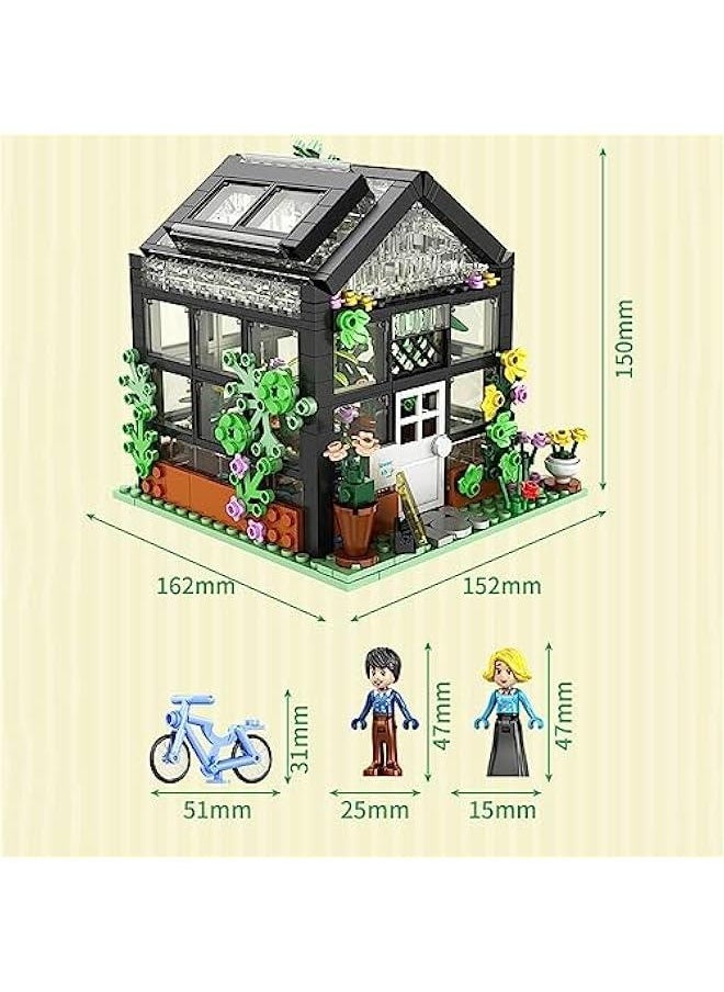 Flower House Building Setwith LED Lights Warmth Building Blocks Setatible with Most Block SetCreative Building Playset House Great for Kids Children Boys Girls