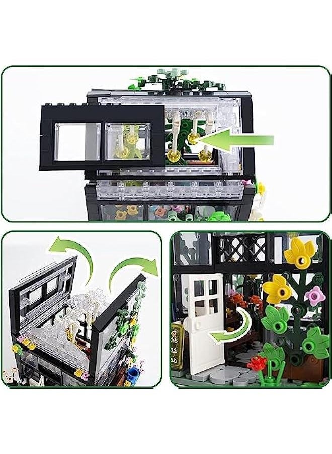 Flower House Building Setwith LED Lights Warmth Building Blocks Setatible with Most Block SetCreative Building Playset House Great for Kids Children Boys Girls