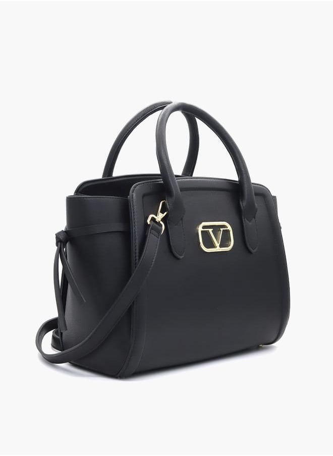 Solid Shopper Bag with Adjustable Strap