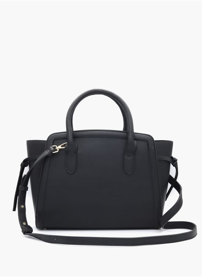 Solid Shopper Bag with Adjustable Strap