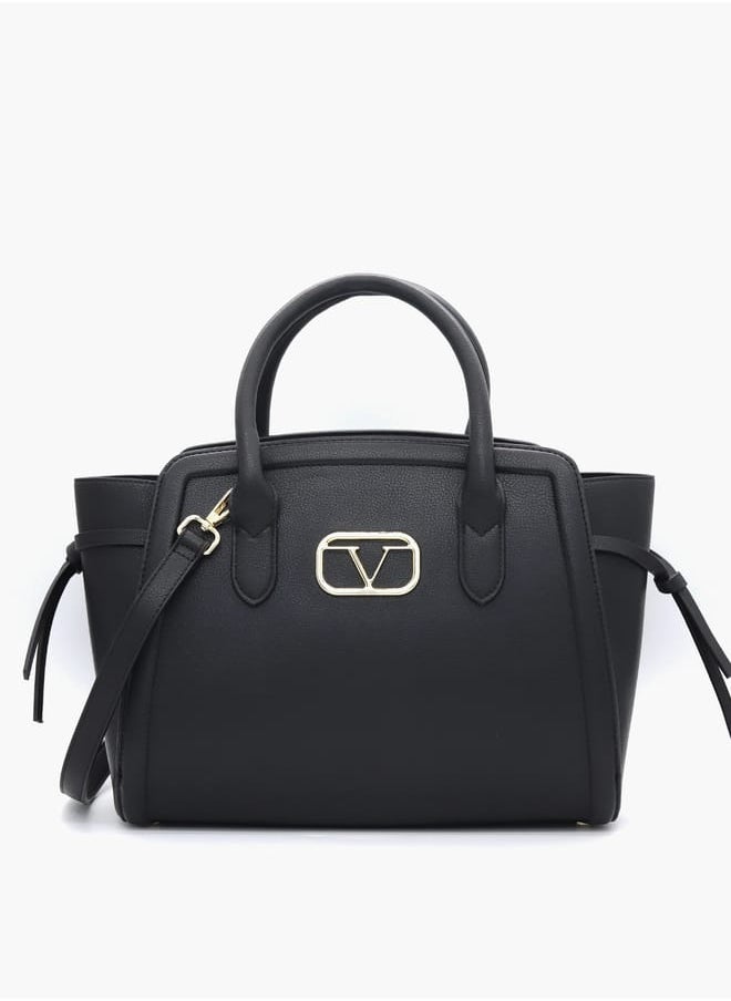 Solid Shopper Bag with Adjustable Strap