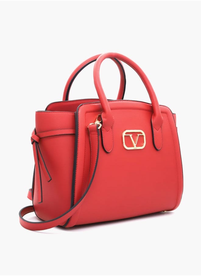 Solid Shopper Bag with Adjustable Strap