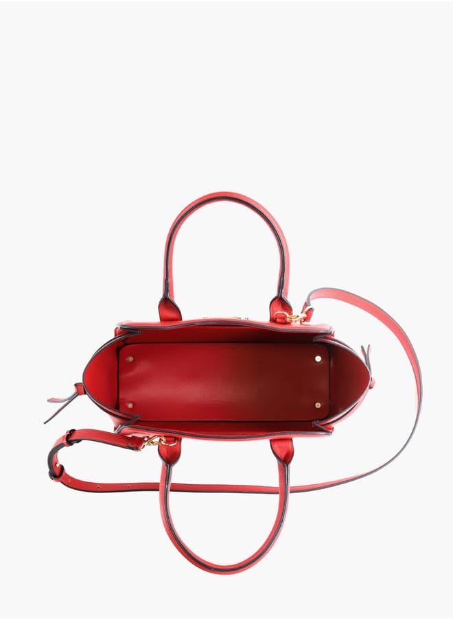 Solid Shopper Bag with Adjustable Strap