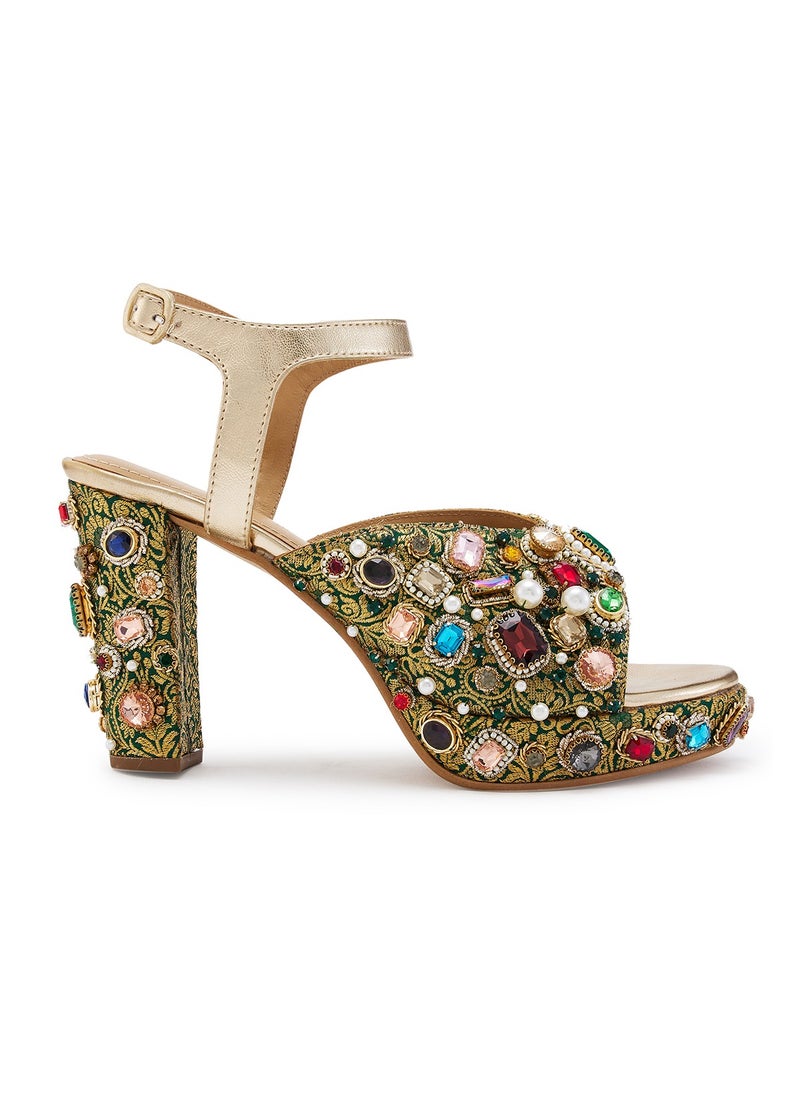 Anaar Raanjhan Platform Sandals, Womens Festive, Special Occasion and Partywear Premium Sandals