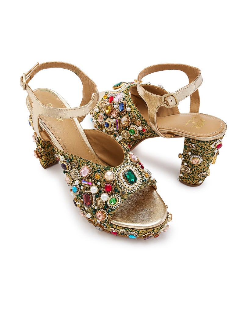 Anaar Raanjhan Platform Sandals, Womens Festive, Special Occasion and Partywear Premium Sandals