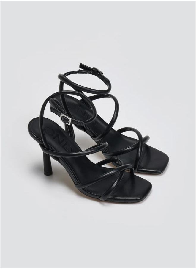 Onlamina-1 Pu Ankle Strap Heeled Sandals