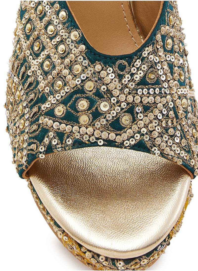 Anaar Heer Heer Platform Sandals, Womens Festive, Special Occasion and Partywear Premium Sandals