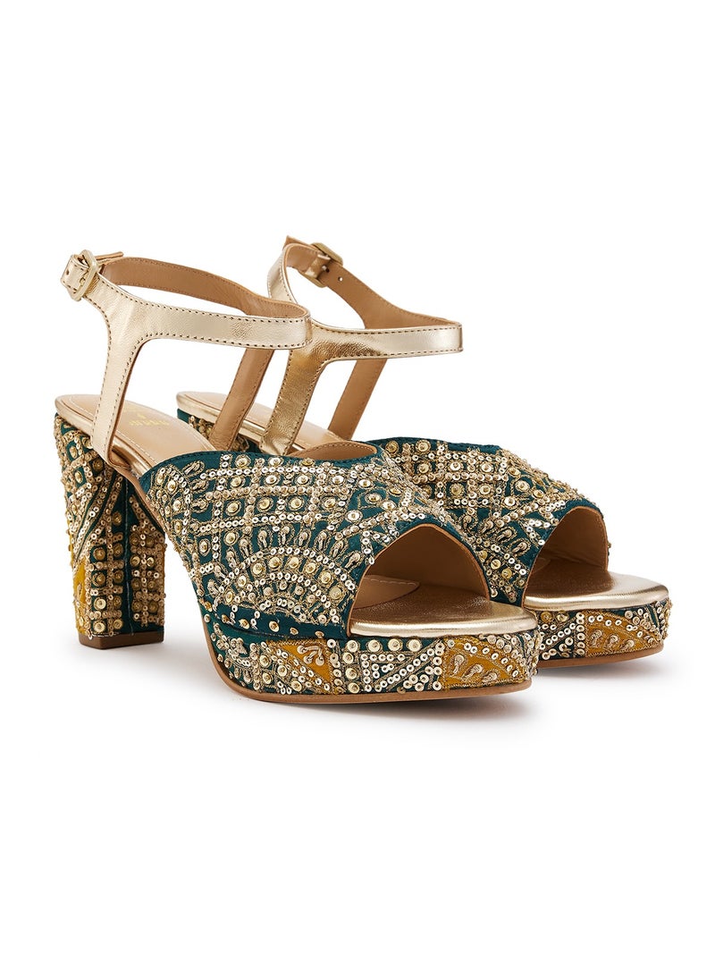 Anaar Heer Heer Platform Sandals, Womens Festive, Special Occasion and Partywear Premium Sandals