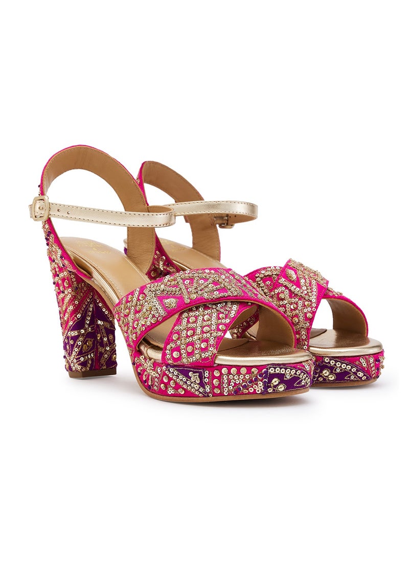 Anaar Maahi Platform Sandals, Womens Festive, Special Occasion and Partywear Premium Sandals