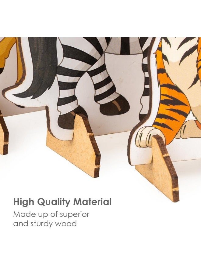 Ratna's Zoology to Create 3D Jungle with Printed Wooden Cutouts Learning & Educational Game for Kids & Toddlers