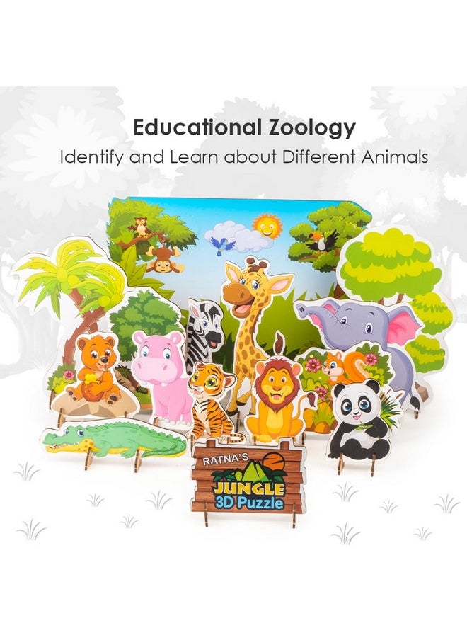 Ratna's Zoology to Create 3D Jungle with Printed Wooden Cutouts Learning & Educational Game for Kids & Toddlers