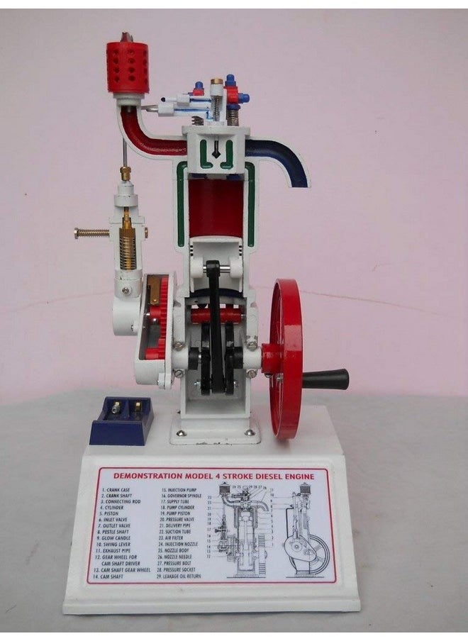 NAVKAR SYSTEMS Plastic Diesel Engine Model 4 Stroke Demonstration Model Multicolor