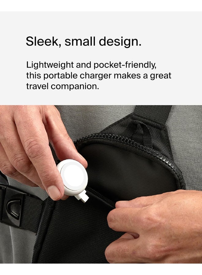 Boost Charge Portable USB-C Apple Watch Charger - MFi-Certified USB-C Charger For Apple Watch Series 9, Series 8, Series 7, Ultra, And More - Compatible w/MacBook, iPhone 15, And More - White