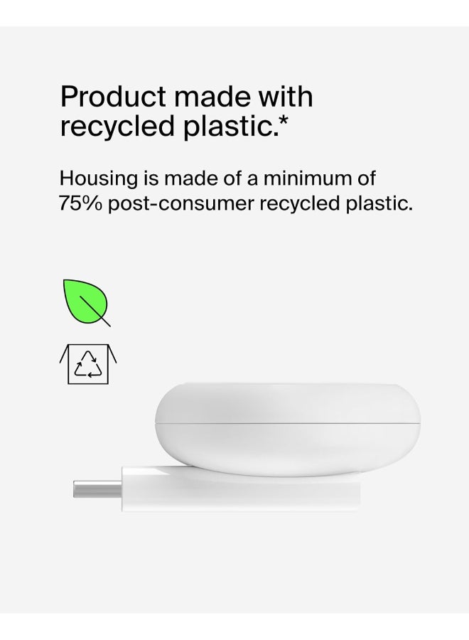 Boost Charge Portable USB-C Apple Watch Charger - MFi-Certified USB-C Charger For Apple Watch Series 9, Series 8, Series 7, Ultra, And More - Compatible w/MacBook, iPhone 15, And More - White