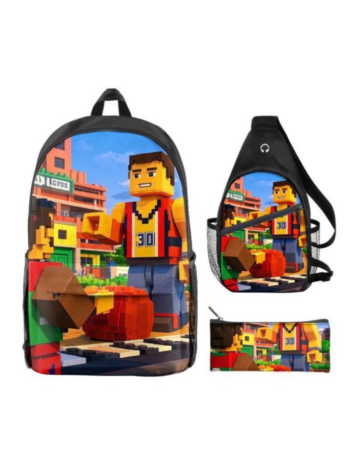 Universal cartoon new three-piece schoolbag - 993