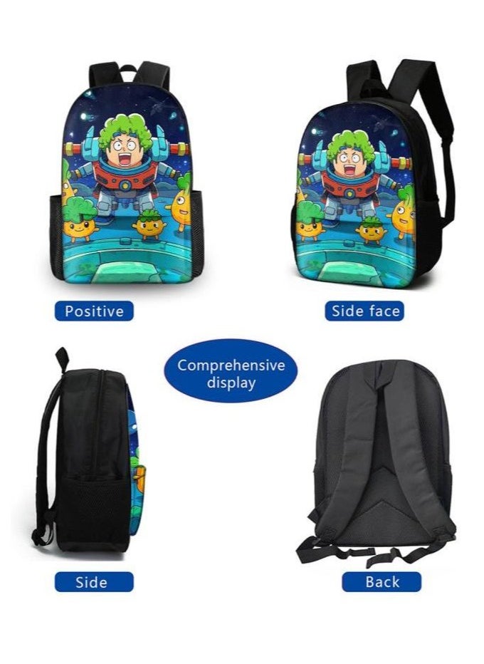 Cartoon three-piece schoolbag with front pocket - 1203