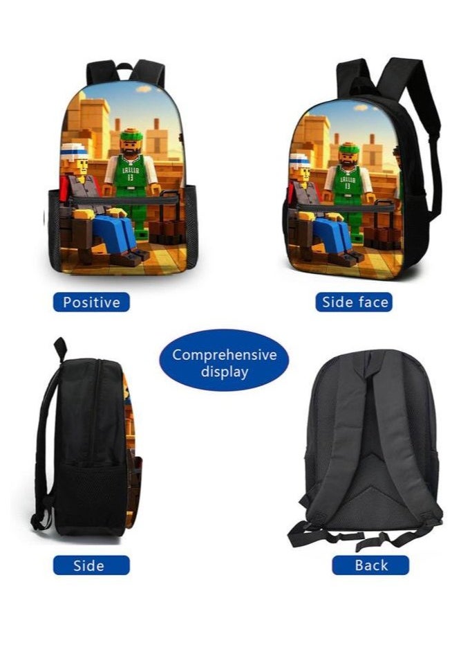 Cartoon three-piece schoolbag with zipper - 230